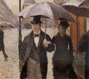 Gustave Caillebotte Detail of Rainy day in Paris painting